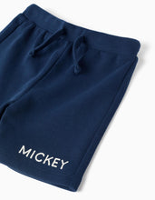 Carregar imagem no visualizador da galeria, Conjunto T-shirt e calções com um estampado Mickey para bebé menino, branco/azul
