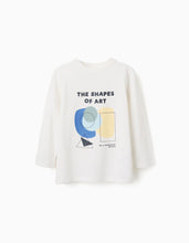 Carregar imagem no visualizador da galeria, T-shirt de manga comprida com estampado Shapes para menino, branco
