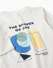 Carregar imagem no visualizador da galeria, T-shirt de manga comprida com estampado Shapes para menino, branco

