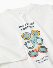 Carregar imagem no visualizador da galeria, T-shirt de manga comprida com estampado Art of Looking para menino, branco
