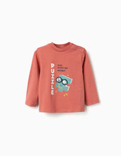 Carregar imagem no visualizador da galeria, T-shirt de manga comprida com estampado Puzzle para bebé menino, terracota

