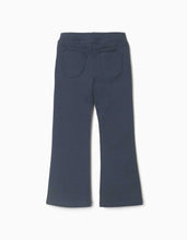 Carregar imagem no visualizador da galeria, Jeggings à boca de sino cardados para menina, azul-marinho
