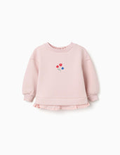 Carregar imagem no visualizador da galeria, Sweatshirt de algodão com estampado de flores para bebé menina, rosa
