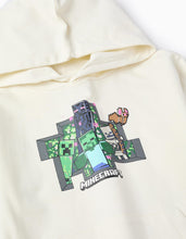 Carregar imagem no visualizador da galeria, Sweat de Algodão com Capuz &#39;Minecraft&#39;, Branco Zippy
