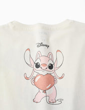 Carregar imagem no visualizador da galeria, T-shirt de manga comprida com estampado Stitch is Cute para menina, branco
