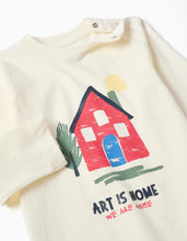 Carregar imagem no visualizador da galeria, T-shirt de manga comprida com estampado para bebé menino, bege
