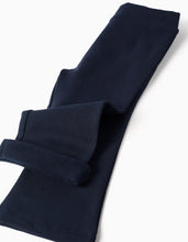 Carregar imagem no visualizador da galeria, Leggings à boca de sino cardadas para bebé menina, azul-marinho

