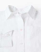 Carregar imagem no visualizador da galeria, Camisa de Algodão Assimétrica para Menina, Branco Zippy

