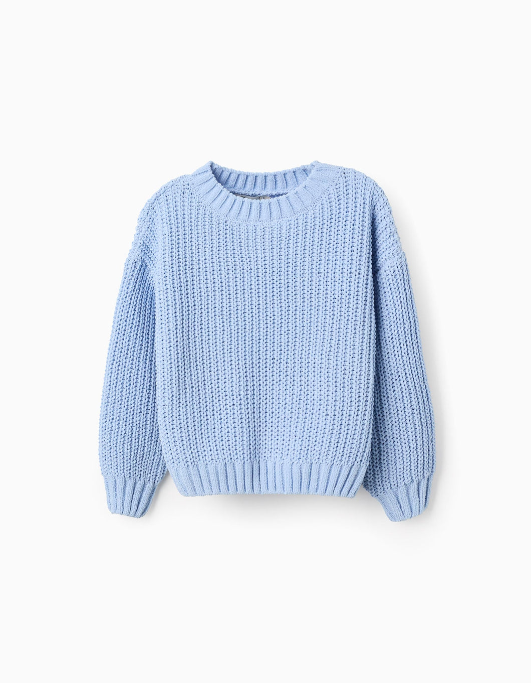 Camisola de Malha Chenille para Menina, Azul Zippy