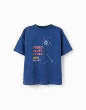 Carregar imagem no visualizador da galeria, T-shirt de algodão azul para menino
