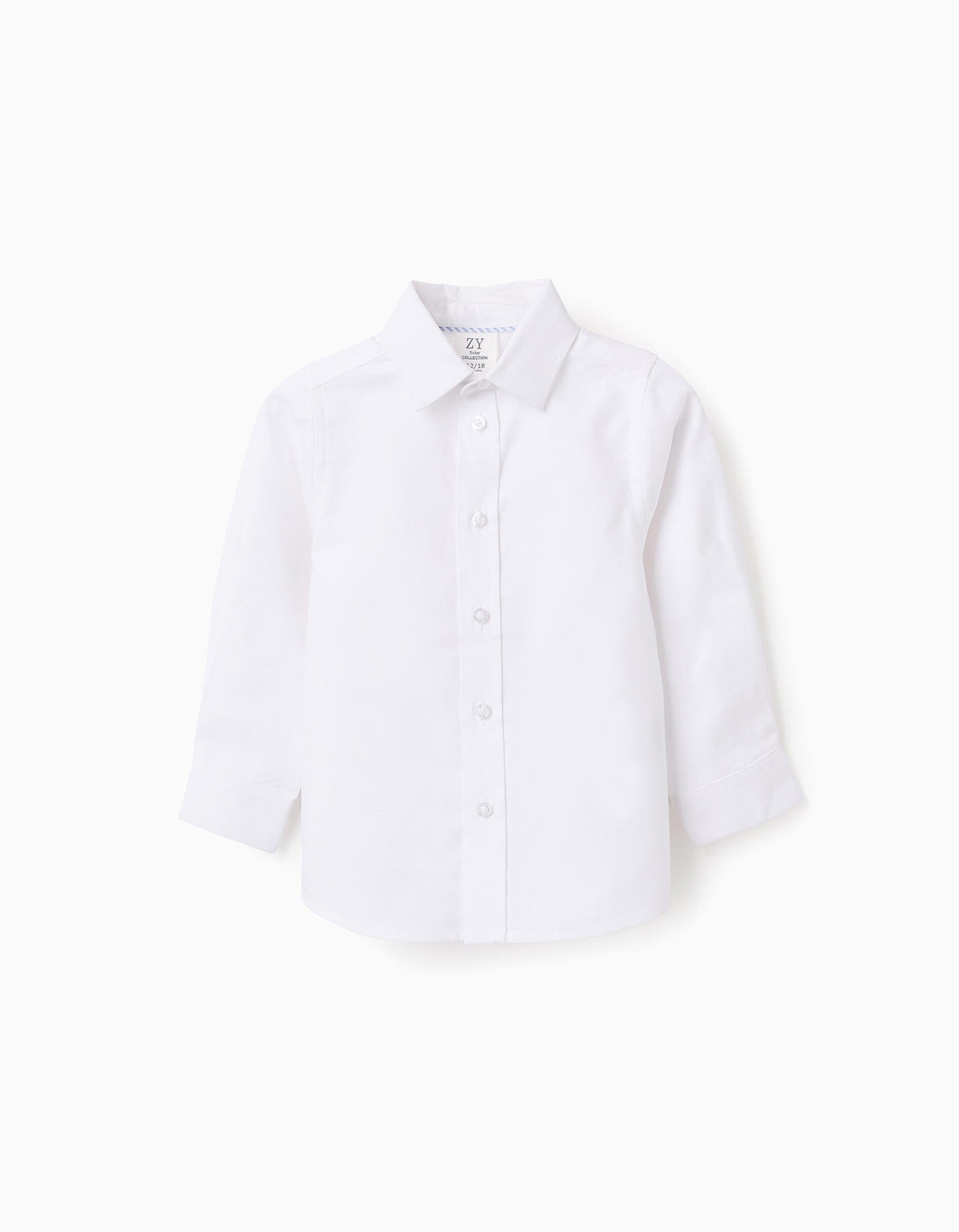 Camisa em Oxford de Algodão para Bebé Menino, Branco Zippy