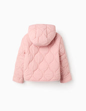 Carregar imagem no visualizador da galeria, Parka Acolchoada com Capuz para Menina, Rosa Zippy
