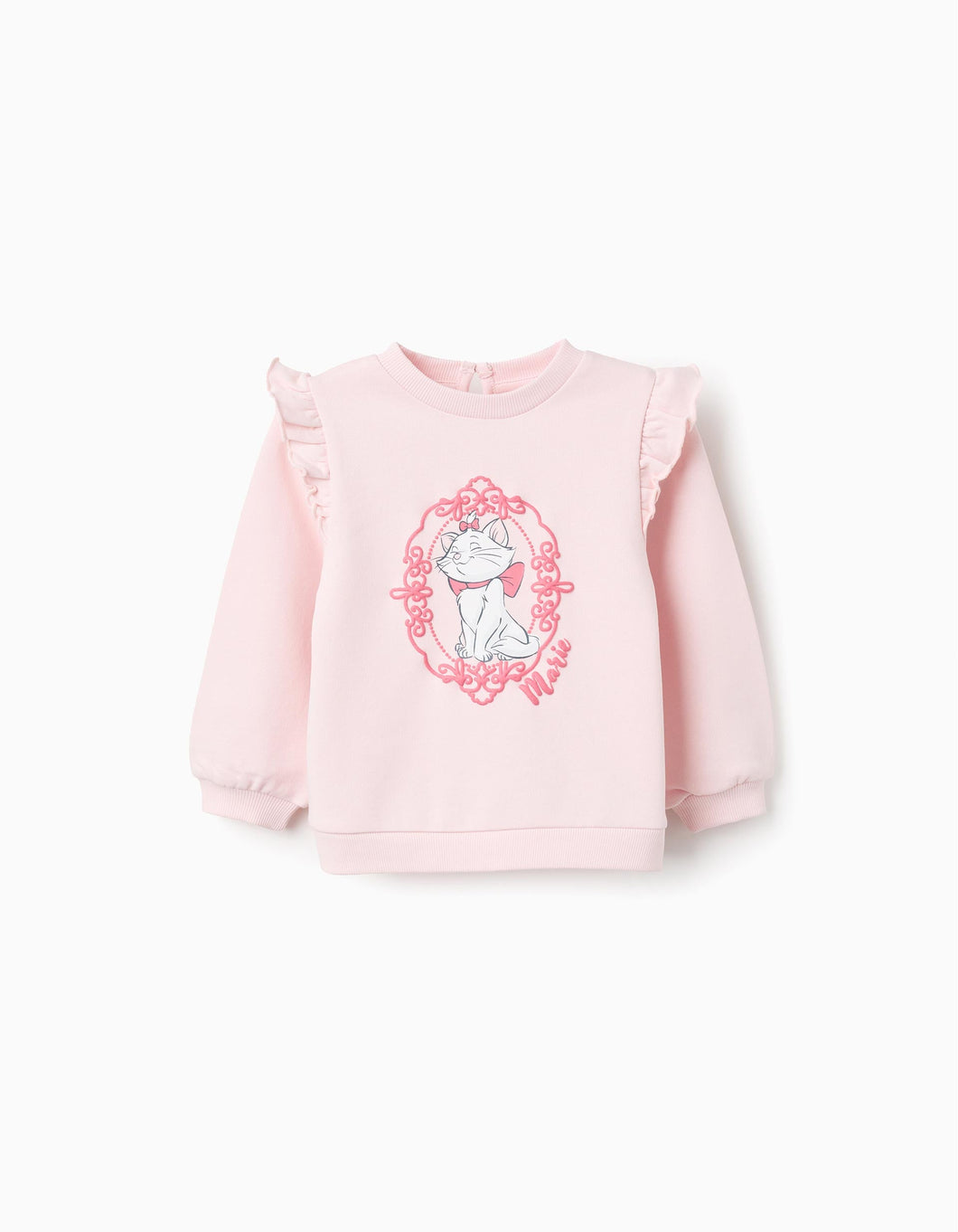 Sweat de Algodão com Folhos para Bebé Menina 'Marie', RosaZippy