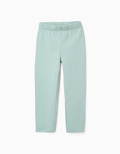 Carregar imagem no visualizador da galeria, Leggings Cardadas para Menina, Verde Água Zippy

