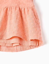 Carregar imagem no visualizador da galeria, Vestido de algodão com bordado suíço e folhos para bebé menina, laranja
