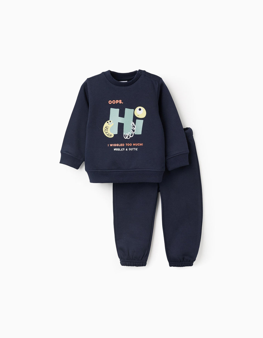 Fato de Treino Cardado para Bebé Menino 'Hi', Azul Escuro