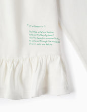 Carregar imagem no visualizador da galeria, T-shirt de Algodão com Folhos nas Costas para Menina &#39;Flor&#39;, Branco Zippy
