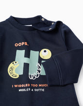 Carregar imagem no visualizador da galeria, Fato de Treino Cardado para Bebé Menino &#39;Hi&#39;, Azul Escuro
