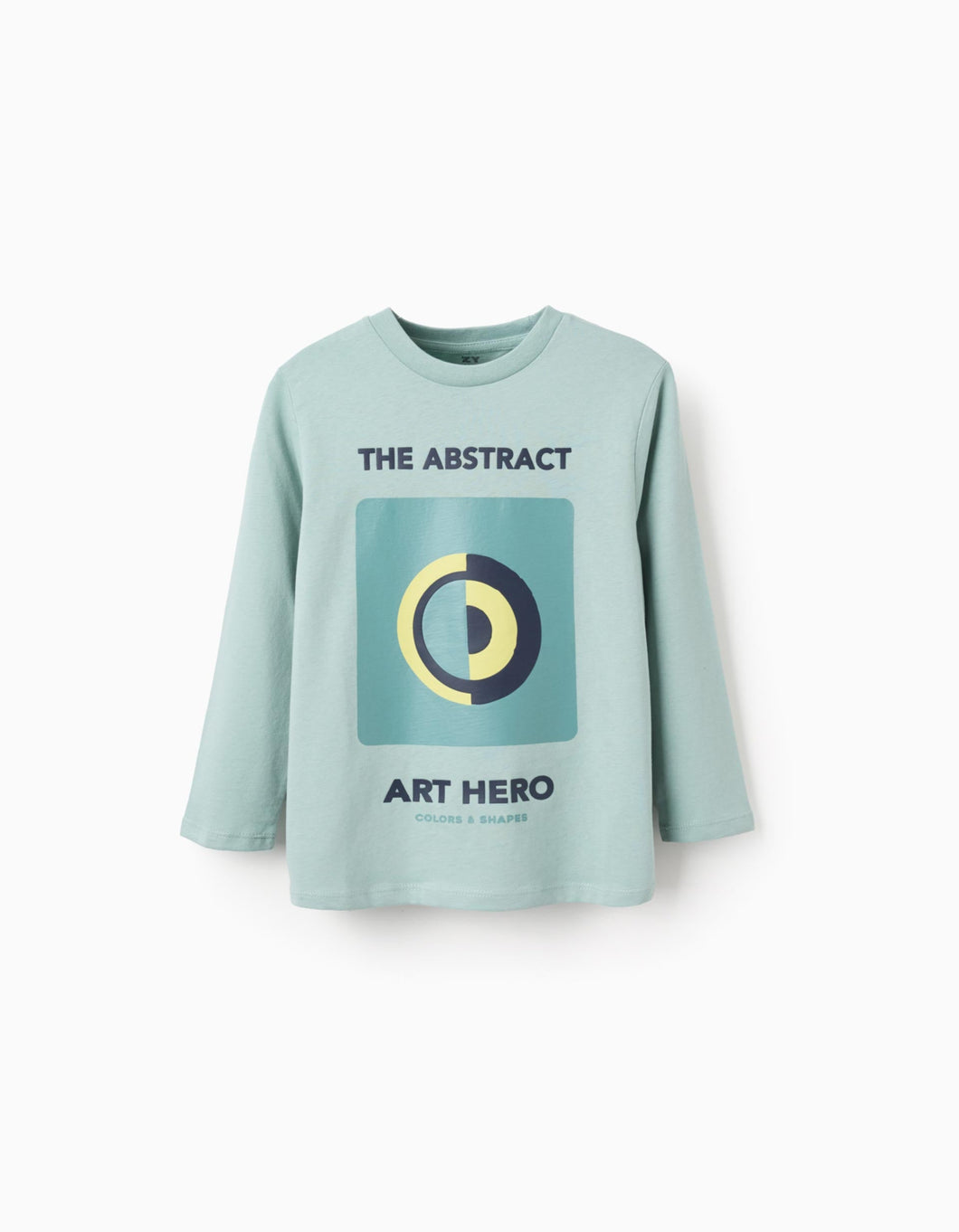 T-shirt de Manga Comprida para Menino 'The Abstract', Verde Água Zippy