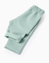 Carregar imagem no visualizador da galeria, Sweat + Calças às Riscas para Recém-Nascida, Branco/Verde-Água Zippy
