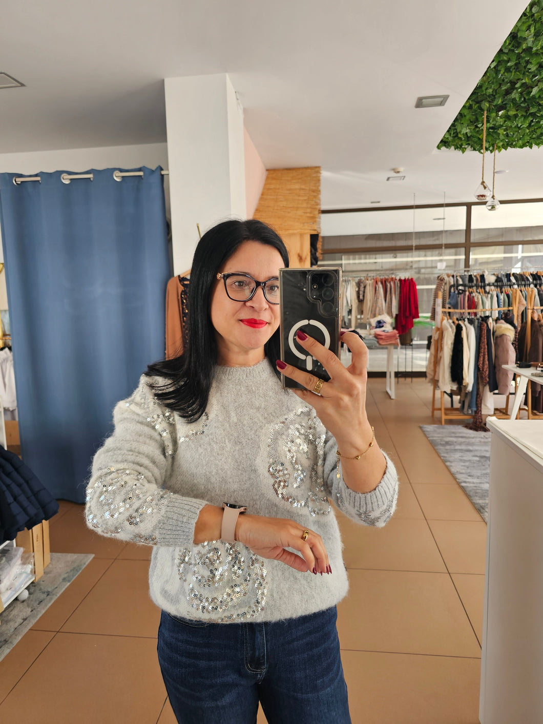 Camisola Malha com Lantejoulas