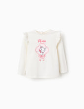 Carregar imagem no visualizador da galeria, T-shirt de Algodão com Folhos &#39;Marie&#39;, Branco Zippy
