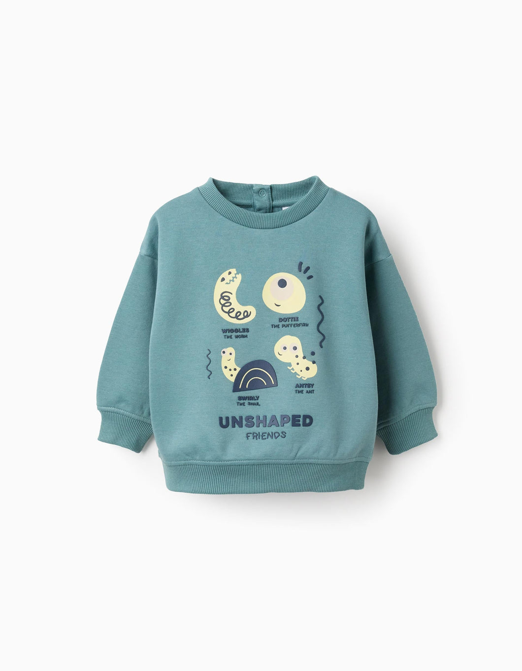 Sweat Cardada para Bebé Menino 'Bichinhos', Turquesa Zippy