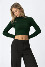 Carregar imagem no visualizador da galeria, Camisola Super Slim Canelada Verde
