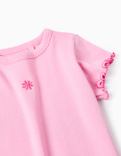 Carregar imagem no visualizador da galeria, T-shirt canelada com extremidades onduladas para menina
