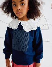 Carregar imagem no visualizador da galeria, Sweat com Estampado em Relevo para Menina &#39;Laços&#39;, Azul Escuro Zippy
