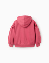 Carregar imagem no visualizador da galeria, Casaco com Capuz e Ombros Descaídos para Menina, Rosa Zippy
