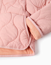Carregar imagem no visualizador da galeria, Parka Acolchoada com Capuz para Menina, Rosa Zippy

