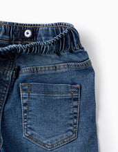 Carregar imagem no visualizador da galeria, Calças de Ganga com Cordão &#39;Comfort Denim&#39; para Bebé Menino, Azul Zippy
