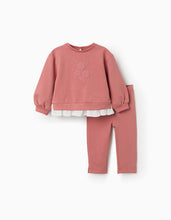 Carregar imagem no visualizador da galeria, Conjunto de algodão com estampado de flores para bebé menina, rosa

