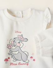 Carregar imagem no visualizador da galeria, Sweat + Calças Cardadas para Recém-Nascida &#39;Miss Bunny&#39;, Branco/Rosa Zippy
