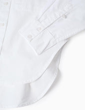 Carregar imagem no visualizador da galeria, Camisa de Algodão Assimétrica para Menina, Branco Zippy
