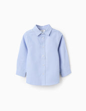 Carregar imagem no visualizador da galeria, Camisa em Oxford de Algodão para Bebé Menino, Azul Zippy
