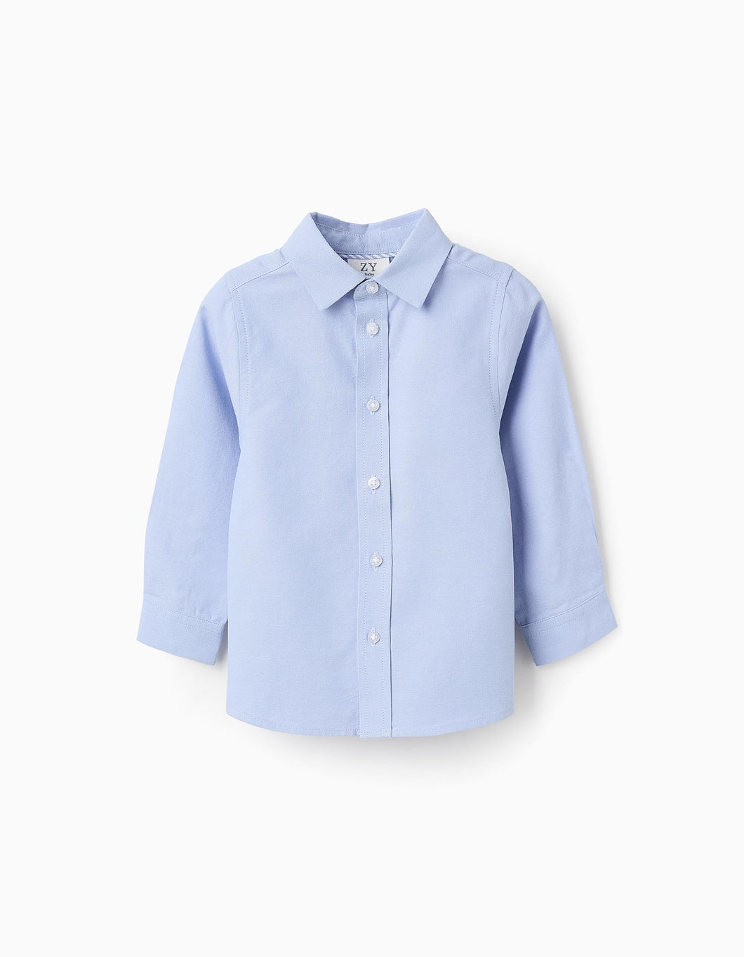 Camisa em Oxford de Algodão para Bebé Menino, Azul Zippy