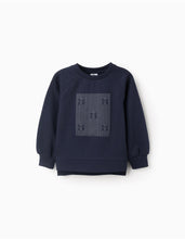 Carregar imagem no visualizador da galeria, Sweat com Estampado em Relevo para Menina &#39;Laços&#39;, Azul Escuro Zippy
