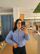 Carregar imagem no visualizador da galeria, Casaco Malha Azul
