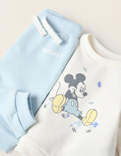 Carregar imagem no visualizador da galeria, Sweat + Calças Cardadas para Recém-Nascido &#39;Mickey&#39;, Branco/Azul Zippy
