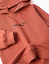 Carregar imagem no visualizador da galeria, Sweat cardada com capuz e estampado para menino, terracota
