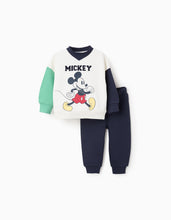 Carregar imagem no visualizador da galeria, Fato de Treino de Algodão para Bebé Menino &#39;Mickey&#39;, Azul/Branco/Verde Zippy
