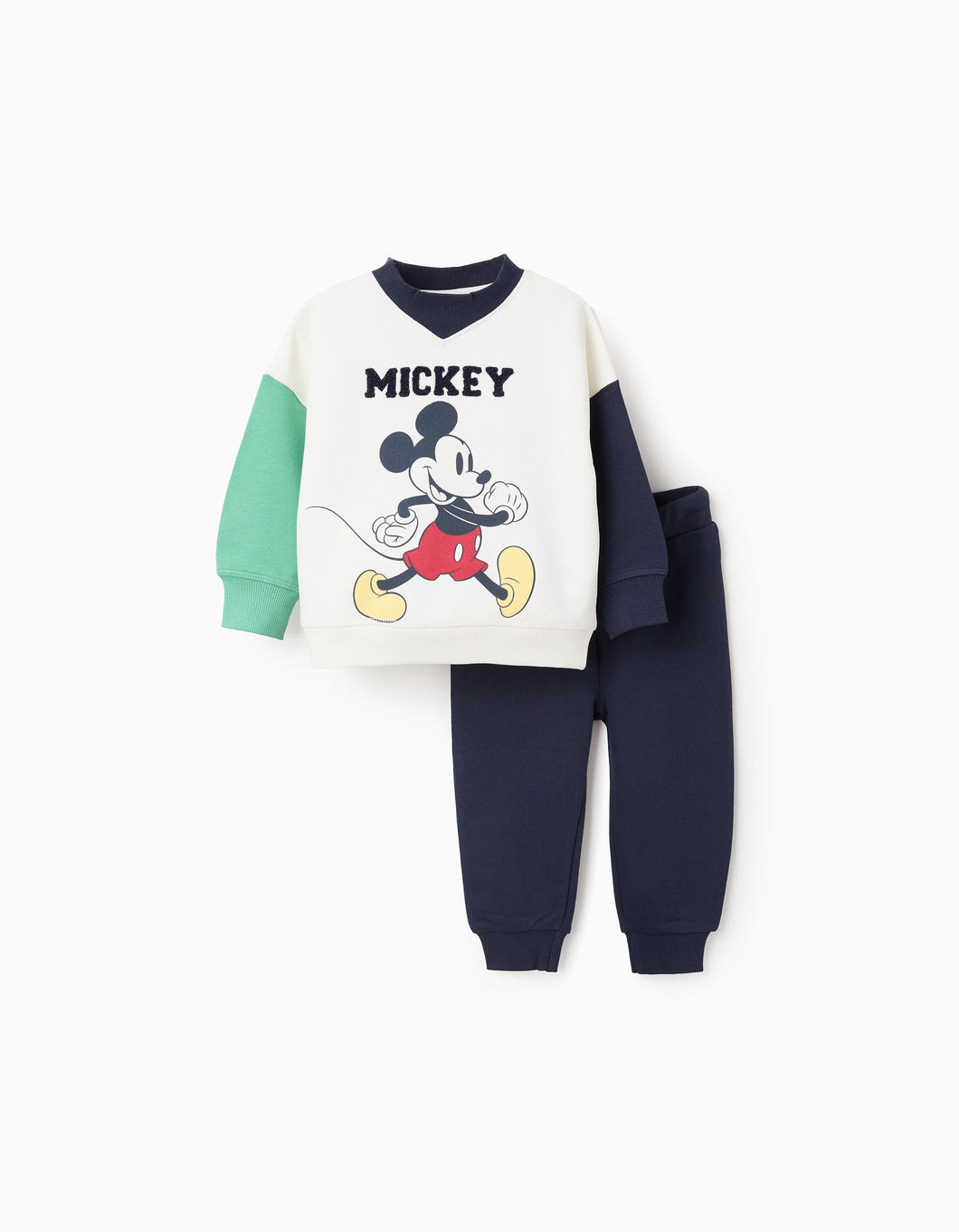 Fato de Treino de Algodão para Bebé Menino 'Mickey', Azul/Branco/Verde Zippy