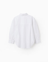Carregar imagem no visualizador da galeria, Camisa de Algodão Assimétrica para Menina, Branco Zippy
