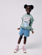 Carregar imagem no visualizador da galeria, Sweat cardada com capuz Stitch &amp; Angel para menina, verde-escuro
