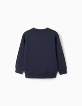 Carregar imagem no visualizador da galeria, Sweat cardada com estampado My Home para menino, azul-marinho
