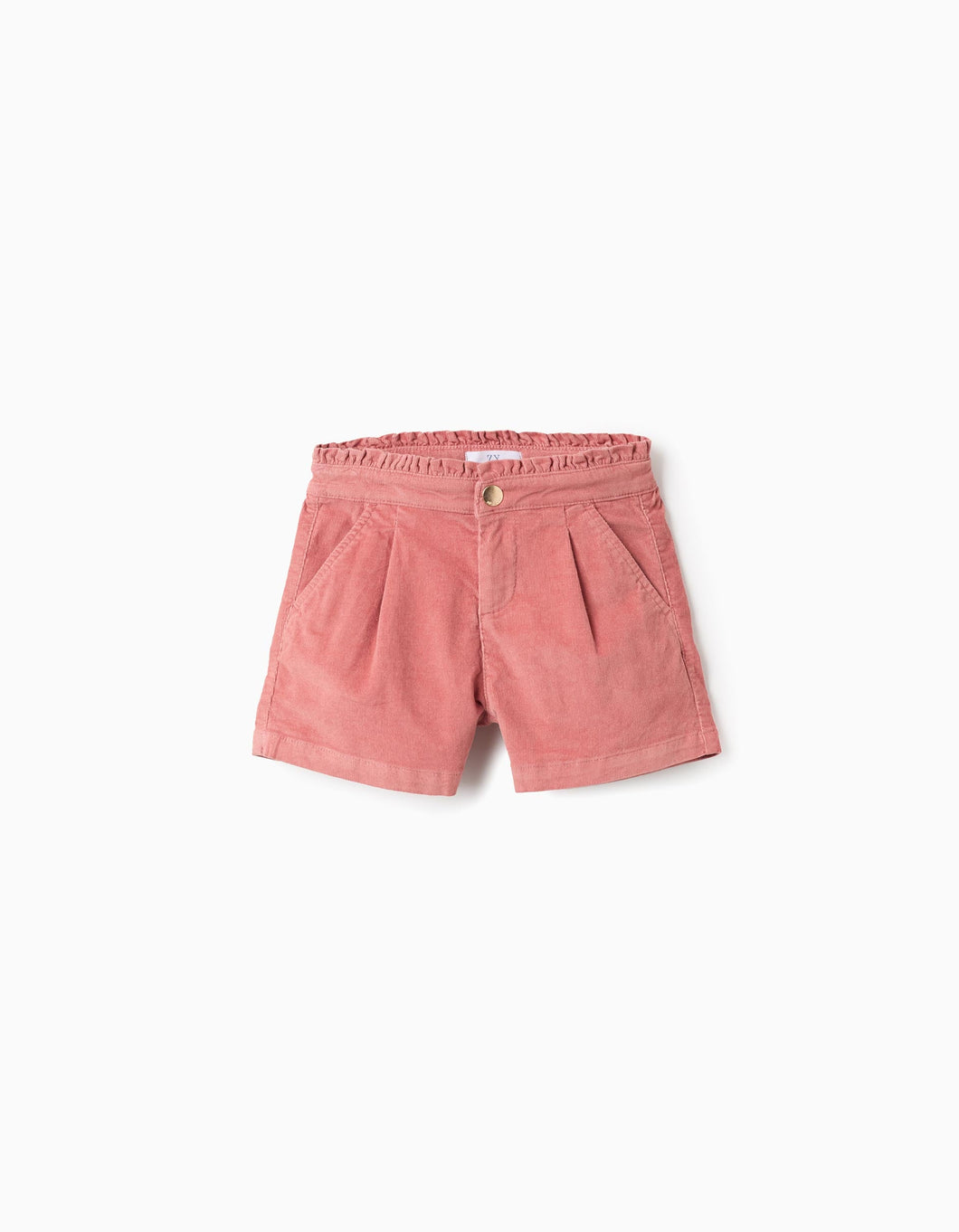 Calções de Bombazine com Folhos para Menina, Rosa Zippy