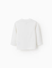 Carregar imagem no visualizador da galeria, T-shirt de Manga Comprida em Algodão para Bebé Menino &#39;World&#39;, Branco Zippy
