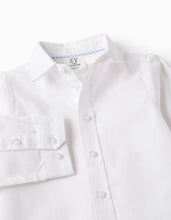 Carregar imagem no visualizador da galeria, Camisa em Oxford de Algodão para Bebé Menino, Branco Zippy
